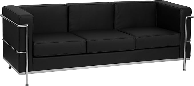 Flash Furniture HERCULES Regal Series Contemporary Black LeatherSoft Sofa with Encasing Frame