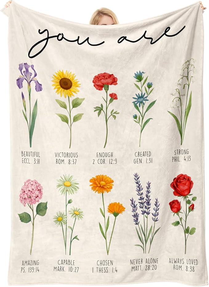 COMFAR Christian Gifts for Women Faith, Inspirational/Religious/Spiritual Gifts for Adults, Soft Throw Blankets for Women/Men, Personalized Blankets for Adults 40"x 50"