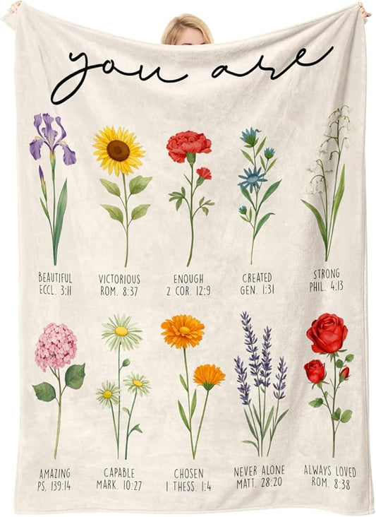 COMFAR Christian Gifts for Women Faith, Inspirational/Religious/Spiritual Gifts for Adults, Soft Throw Blankets for Women/Men, Personalized Blankets for Adults 40"x 50"