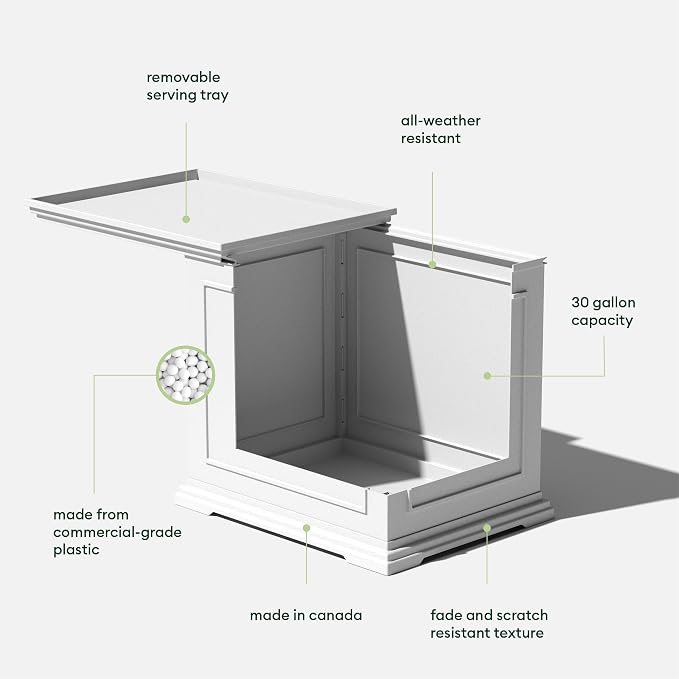 Veradek Brixton Tray Table - 2-in-1 Outdoor Side Table with Storage and Tray for Patio/Porch | Durable All-Weather Resistant | Classic & Functional - Image 4