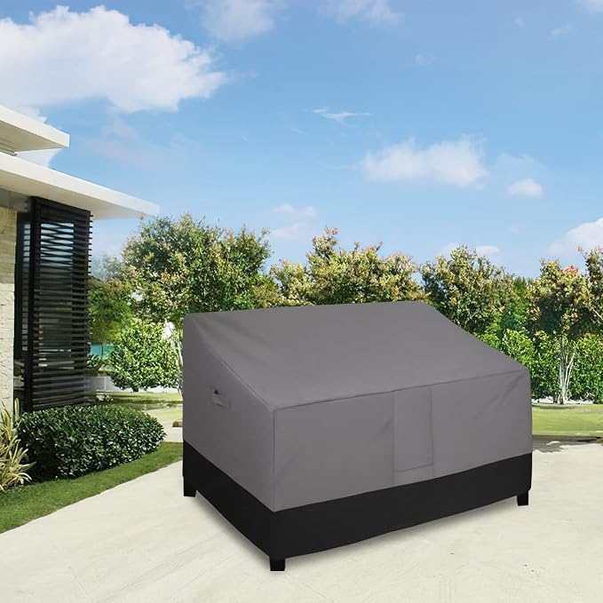Easy-Going Waterproof Outdoor Loveseat, Heavy Duty Deep 2-Seater Patio Couch, Windproof Outdoor Furniture with Air Vent (58Wx40Dx31H inch, Gray/Black) - Image 2