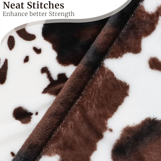 Cute Cow Print Blanket for Kids Cozy Soft Lightweight Cow Throw Blanket Warm Fleece Fuzzy Plush All Season Sofa Bed Travel Couch Cow Blankets Gifts for Baby Toddler Pet 40"x50"