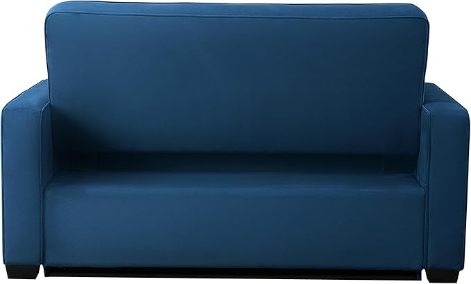 Serta Ainsley 66.5" Convertible Sleeper Loveseat, Full Size, Dreamcoil Comfort, Soft Velvet Fabric, Navy