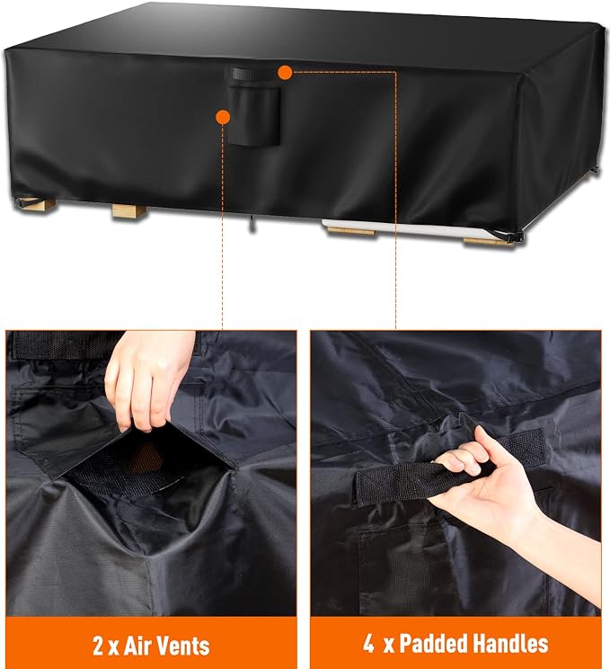 Ruimoy Patio Furniture Covers, Outdoor Furniture Cover Waterproof, General Purpose, Outside Table and Chair Covers, Heavy Duty 600D (108 Inch L x 82 Inch W x 27.9 Inch H) - Image 3