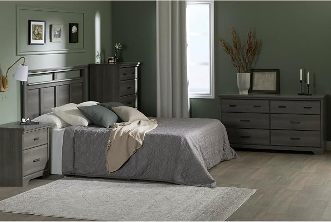 South Shore Versa 2-Drawer Nightstand Gray Maple, Traditional - Image 4