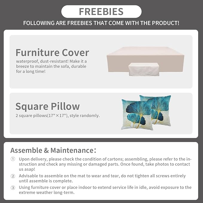 Patio Sectional Sofa Set 7 Pieces Outdoor Wicker Furniture Couch Patio Storage Table with Thicken(5") Non-Slip Cushions Furniture Cover, Peacock Blue