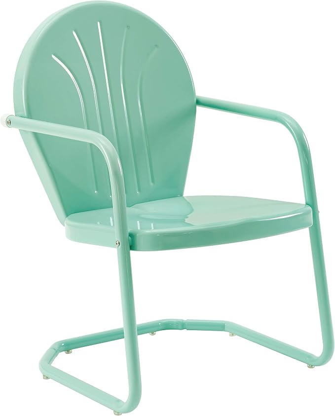 Crosley Furniture Griffith Outdoor Chair, Retro Metal Patio Chairs for Dining, Porch, Deck, Balcony, Aqua by CrosleyFurniture
