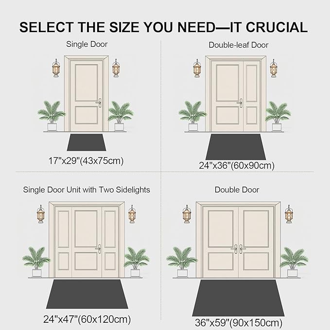 Ultra Thin Indoor Door Mat 17"x29", Washable Door Mat Indoor Entrance, Non Slip Rubber Backing Doormat Low-Profile Inside Entryway Mat, Unique Herringbone Design Entry Mat, Khaki (FOLD) - Image 2