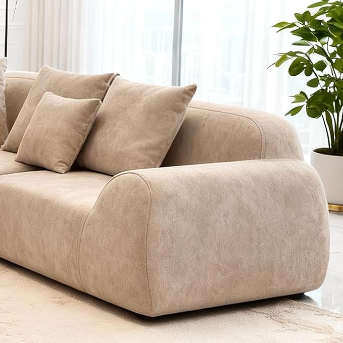 116-Inch Oversized Modular Compressed Sectional Couches 4 Pieces Modular Boneless Sofas with 7 Pillows,Modern Minimalist Corner Cloud Sofa Comfy Chenille Deep Seat Foam Couch