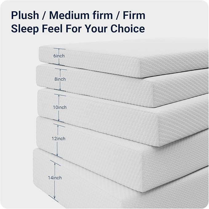 Avenco Queen Mattress 14 Inch, Queen Size Mattresses Medium Firm for Back Pressure Relief, Mattress in a Box CertiPUR-US Certified Foam Colchones