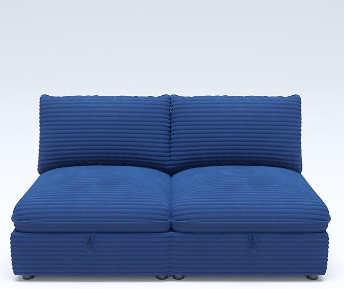 ERYE Modern Modular Storage Sectional Sofa, U/L Shaped Corduroy Modular Sofa Couch W/Movable Ottoman & Seat, 8 Seater Corduroy Upholstered Sofa Couch for Living Room