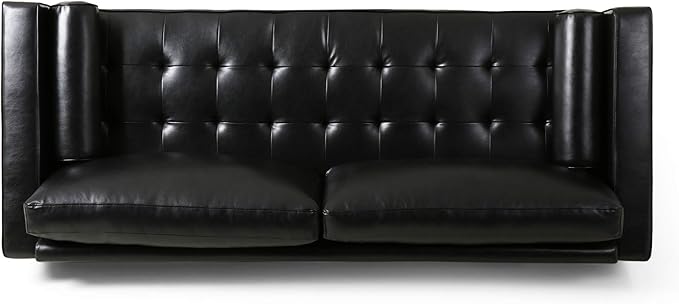 Christopher Knight Home Malinta Sofas, Midnight Black + Espresso