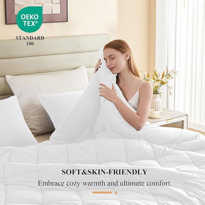 120x98 Oversized King Comforter,Super King Size Comforter Oversized, All Season Soft Lightweight Quilt Down Alternative Duvet Insert with 8 Corner Tabs(120x98, White)