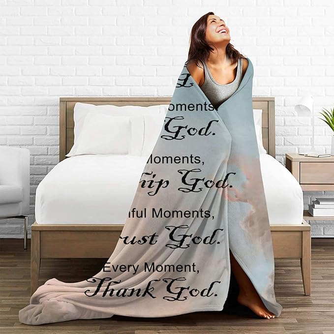 COMFAR Christian Gifts for Women Faith, Inspirational Women, Soft Throw Blankets Religious Women/Men, Spiritual Personalized Adults/Kids 40''x 50''