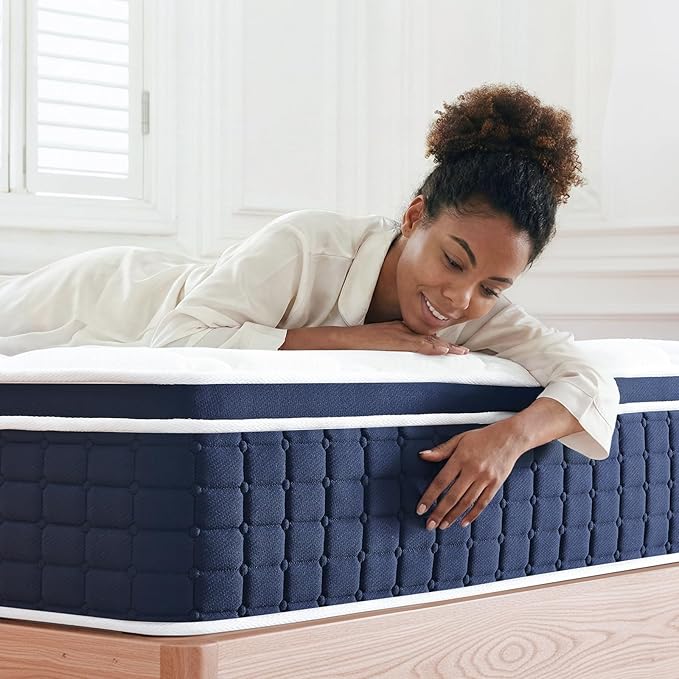 Coolvie 12 Inch Queen Mattress - Breathable Multi-Layer Hybrid with 5-Zone Pocket Springs for Natural Body Contouring - Fiberglass Free - Medium Firm Pressure Relief - 60x80 Bed in a Box