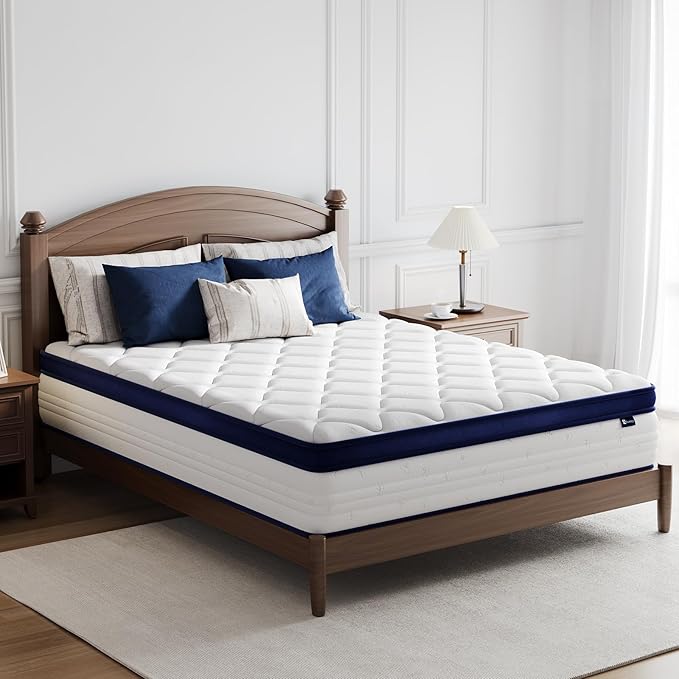 Avenco Twin Mattress, Hybrid Twin Size Mattress in a Box, 10 Inch Twin Size Mattresses with Comfort Foam and Pocket Coils for Pressure Relief Motion Isolation