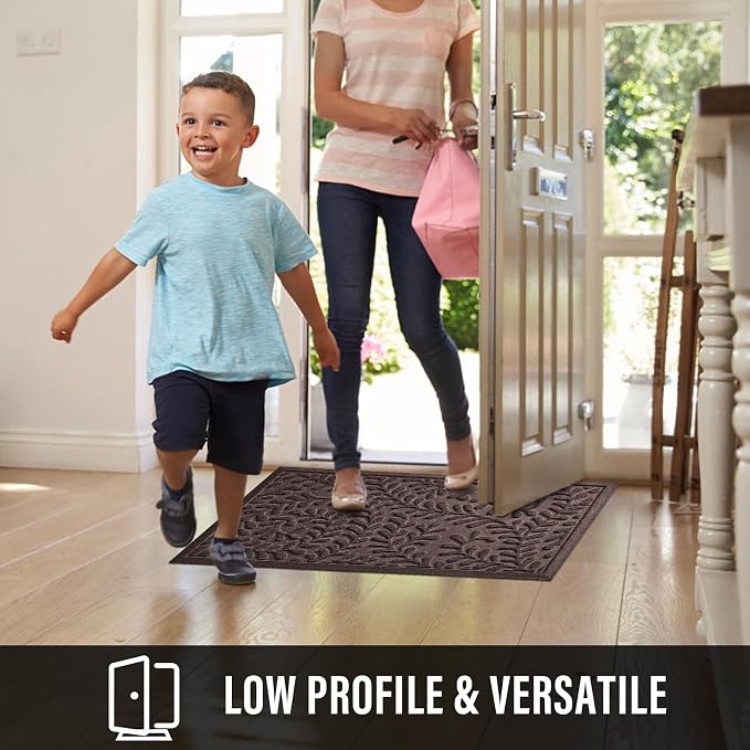 HIYARD Front Door Mat, Absorbent Dirt Trapping Welcome Door Mat Indoor Outdoor, Non Slip Entry Mat, Indoor Outdoor Door Mats, Fade Resistant, Low Profile Doormat for Entryway, 36×24, Coffee - Image 5