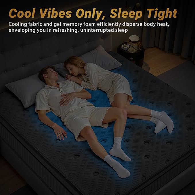 12″ Full Hybrid Mattress – Balanced Support & Comfort, Cooling Breathable Foam + Pocket Coils, Motion Isolation, Reinforced Edges, CertiPUR-US, Fiberglass-Free, Mattress in a Box