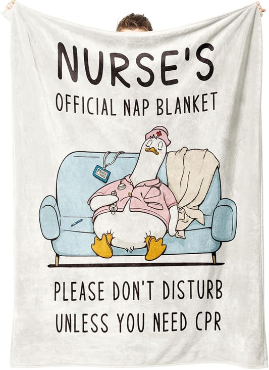Nurses Week Gifts for Women/Men, Cute Nurses Appreciation Gifts - Soft LPN RN Nurse Blanket, Nursing Student Graduation Gift Flannel Throw Blanket 60" X 50"