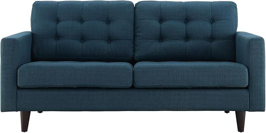 Modway EEI-1547-AZU Empress Mid-Century Modern Upholstered Fabric Loveseat In Azure