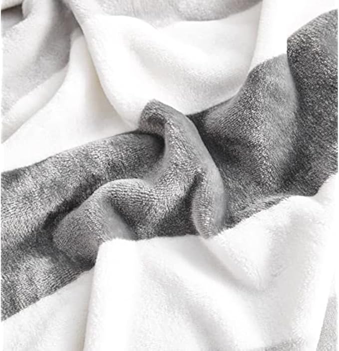 Nautica - Throw Blanket, Super Soft & Cozy Fleece Bedding, Dorm Room Essentials (Awning Stripe Grey, 50" x 60")
