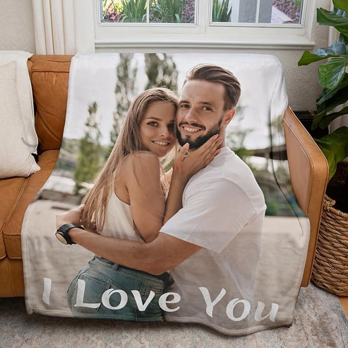 inkArts Custom Blankets with Photo, Personalized Blanket Using My Own Photo, Customized Blankets with Picture, Personalized Gifts for Women Men Baby Child