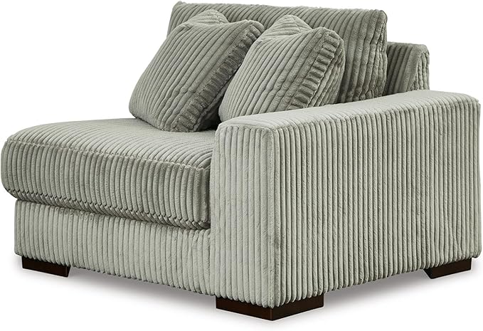 Signature Design by Ashley Lindyn Casual Contemporary 3-Piece Sectional Sofa with Reversible Cushions, Corded Fabric, Feather Cushion, Gray