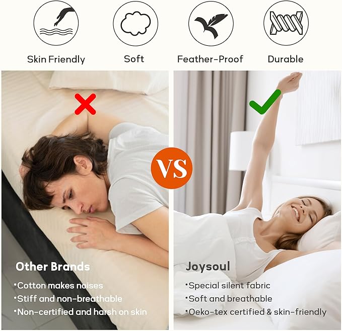 Joysoul Twin Size Down Comforter - All Season Ultra Soft Goose Down & Feather Fiber Fill, Luxury Hotel Light Gray Duvet Insert with Corner Tabs (68" X 88")