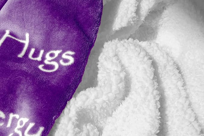 Compassion Blanket (Brand)- Strength Courage Super Soft Warm Hugs, Get Well Gift Blanket Plush Healing Thoughts Positive Energy Love & Hope (Purple, 50 x 65 Sherpa)