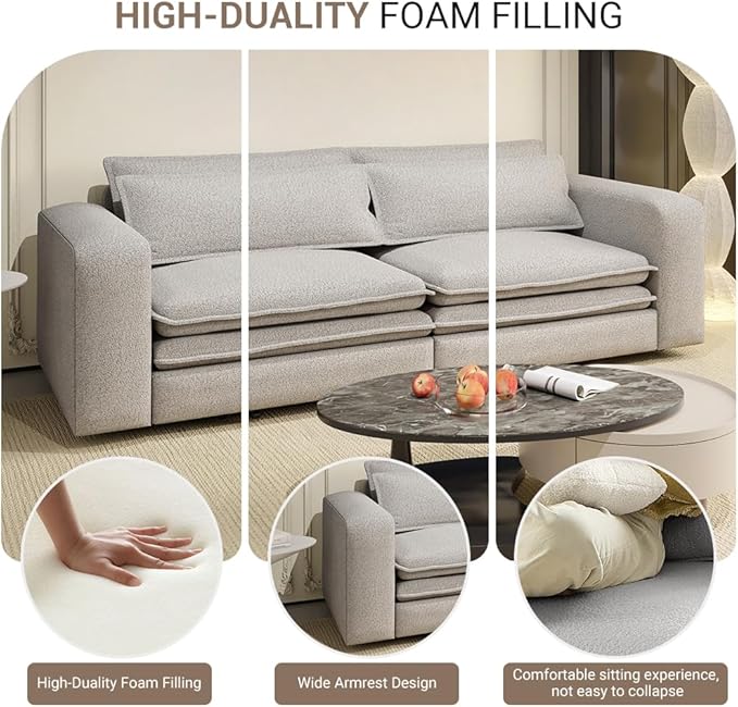 Eafurn 3 in 1 Convertible Pull Out Sleeper Sofa Couch Bed King Size,93" Oversized Recliner Loveseat Chaise Lounge Sofabed Daybed with Thickness Cushions for Living Room Office