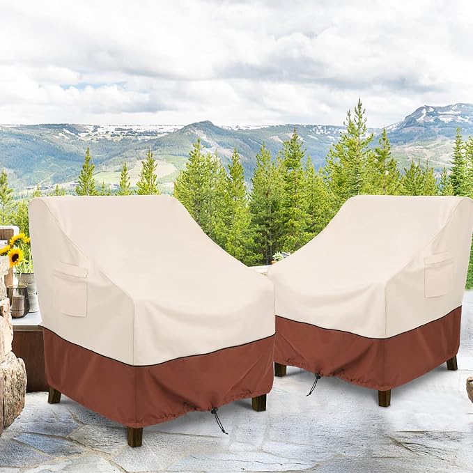 COSFLY Patio Furniture Covers 2 Pack, 600D Waterproof Outdoor Chair Covers for Deep Chairs, All-Weather UV Resistant Protection with Adjustable Straps & Air Vents, Fits up to 36" W x 37" D x 36" H - Image 9
