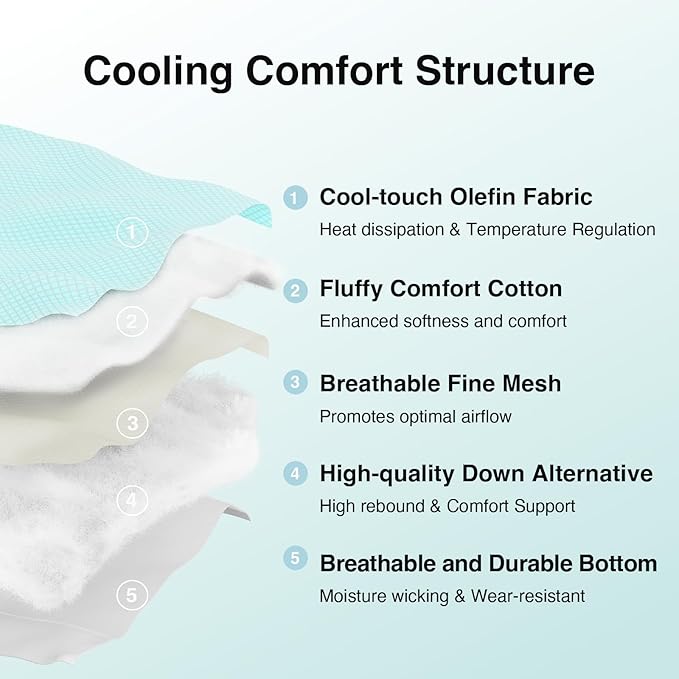 Novilla Cooling Mattress Topper Twin Size, Cooling Factors Infused Mattress Pad for Hot Sleepers, Breathable Mattress Cover with Deep Pocket, Soft Down Alternative Bed Topper for Back Pain Relief