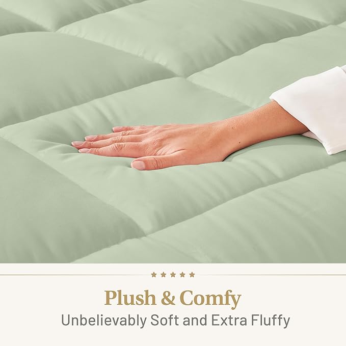 Down Alternative Comforter Twin Size - Green Comforter Fluffy All Season Winter - Luxury Breathable Light Green Comforter - Twin Sage Green 68x86 inches