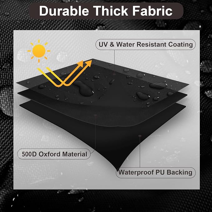 PureFit Outdoor Couch Cover Waterproof Patio Sofa Furniture Covers, 4-Seater Outdoor Cover with Air Vent and Handles, 104W x 40D x 35H Inches, Black - Image 3