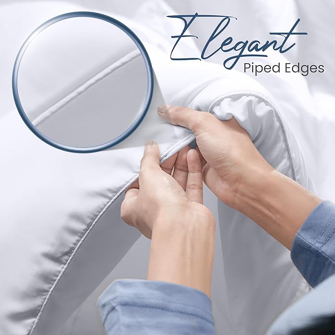 Utopia Bedding Comforters Twin Size, All Season Duvet Insert, Down Alternative Box Stitched Bed Comforter with Corner Tabs, Machine Washable (White)