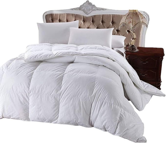 Royal Hotel Bedding 300 Thread Count Twin-Extra-Long Size Down-Alternative Comforter, Overfilled Duvet Insert 100% Cotton Shell - 100% Alternative-Fill, 750FP - White Solid, Twin XL