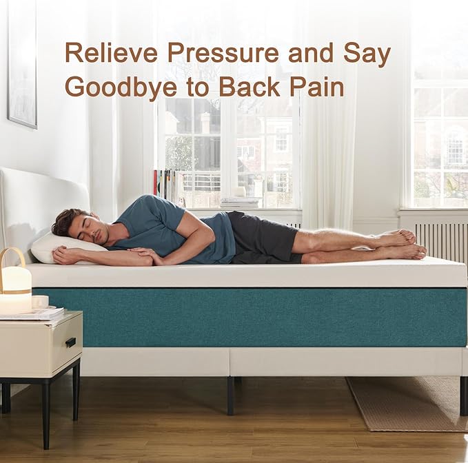 Queen Mattress,12 Inch No Fiberglass Gel Memory Foam Queen Size Mattress in a Box,Pressure Relief with Medium Firm Support,80" X 60" X 12",Medium Firm,Blue