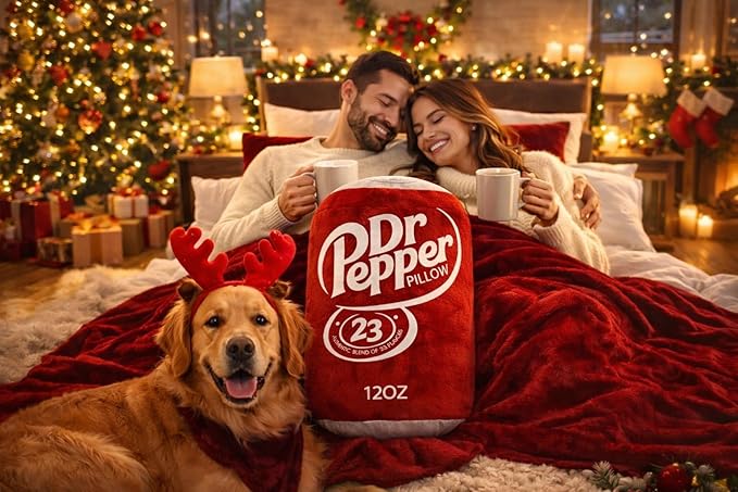 Dr Pepper Pillow Plush, Soda Can Shaped Throw Pillow, Funny Food Plush Cushion, Soft Decorative Pillow for Couch Bed Office, Funny Pillow for Any Occasion, Cute Aesthetic Room Decor for Kids & Adults