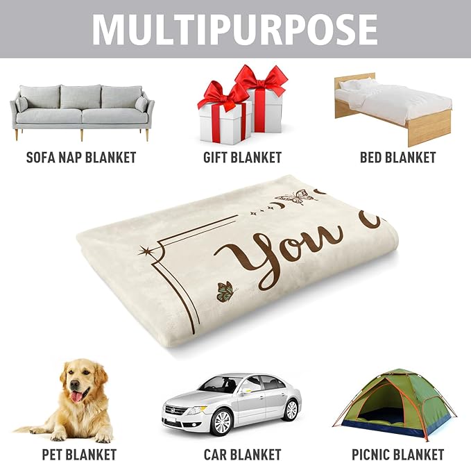 Christian Gifts for Women, Christian Floral Throw Blanket, Birthday Religious Gifts for Women Friendship, Inspirational Scripture Faith Gift for Friend, Sister, Mom, Daughter (60'' x 80'', Beige)
