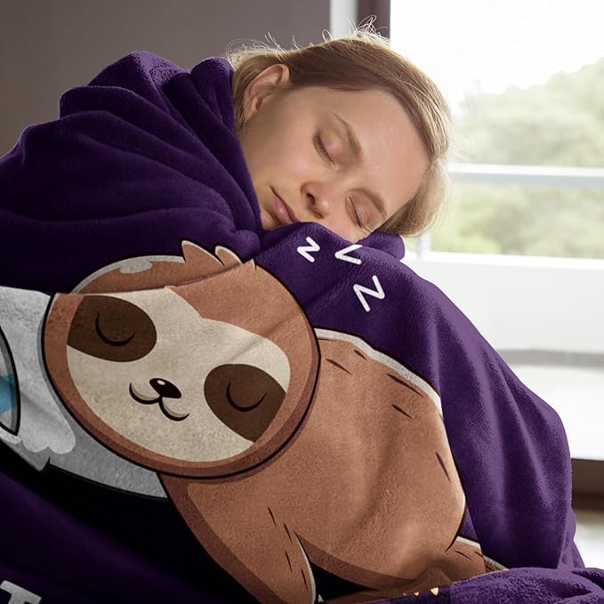 Funny Gifts for Grandma Mothers Day, Grandmas Birthday Gift from Grandkids, Grandma is Charging Sloth Blanket, Grandmas Gifts for Christmas, Soft Sloth Blanket for Grandmother 60" x 50"