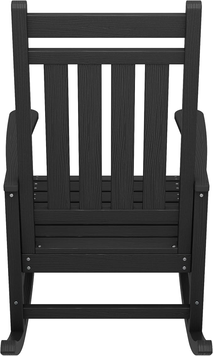 SERWALL Oversized Rocking Chair, Outdoor Rocking Chair for Adults, All Weather Resistant Porch Rocker for Lawn Garden, Black - Image 11
