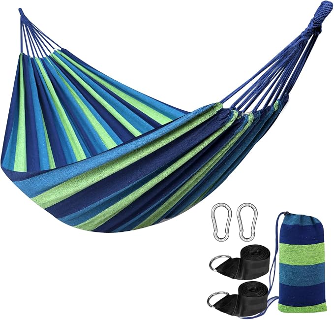 ANYOO Cotton Hammocks Portable Hammock with Tree Straps Easy Setup Indoor/Outdoor Hanging Bed 550lb Capacity Perfect for Backyard Camping Travel by Anyoo