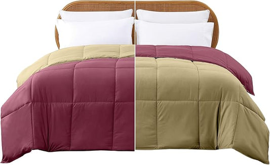 Modern Threads Down Alternative Reversible Comforter Red/Beige California King