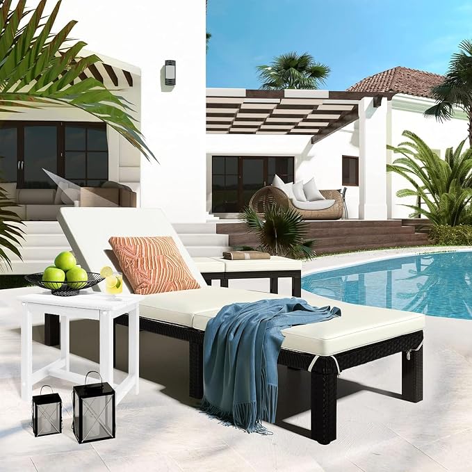 GARDENSTAR Adirondack Square Side Table,one-Tier Outdoor end Table, Patio Side Table for Pool,Porch,Backyard,Relaxing Companion (White) - Image 2