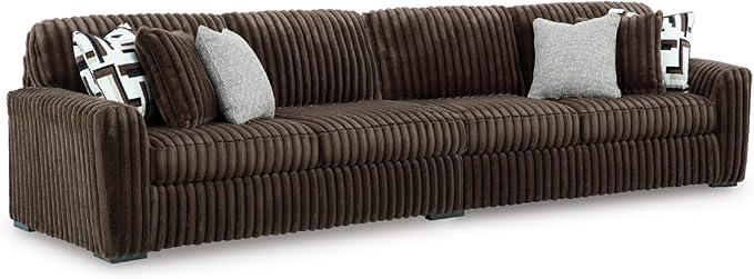 Signature Design by Ashley Midnight-Madness Contemporary Symmetrical 2-Piece Sectional with Reversible Seat Cushion, Dark Brown