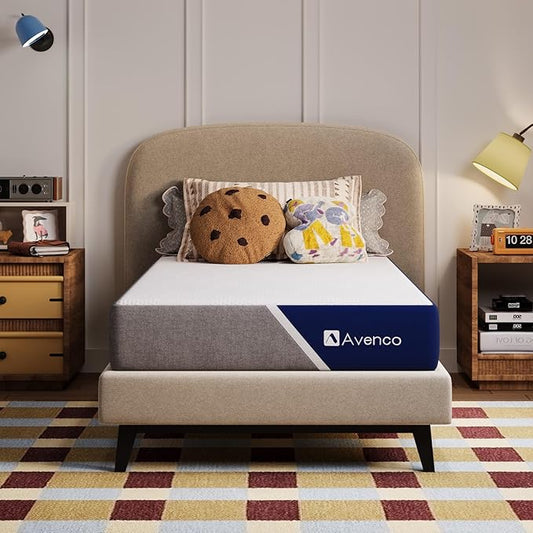 Avenco 8 Inch Twin Mattress with Open-Cell Foam for Breathable Comfort, Gel Memory Foam Twin Size Mattresses with Removable Cover, CertiPUR-US Certified Mattress in a Box