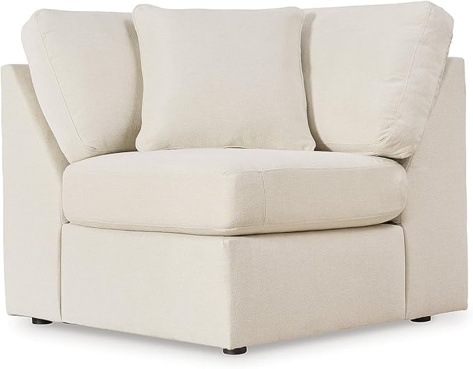 Signature Design by Ashley Modern Modmax Stain Resistant U-Shape Right-Arm Facing 6-Piece Sectional with Audio System and Chaise, Beige