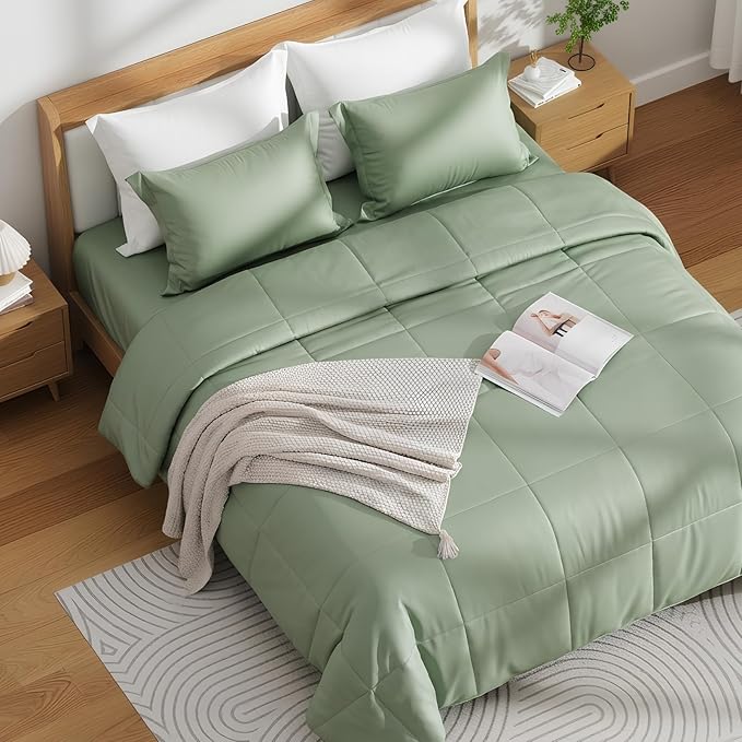 NEXHOME PRO 100% Viscose from Bamboo Comforter Queen Size - Ultra-Soft, Breathable, Lightweight All-Season & Summer Duvet Insert, Natural Temperature Regulating for Cooling Sleep