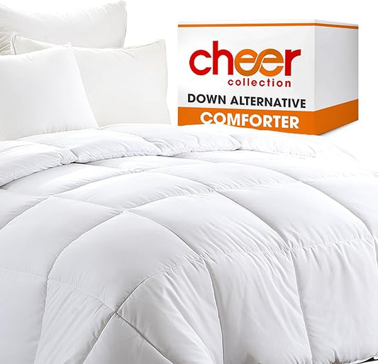 Cheer Collection Duvet Insert-Down Alternative Comforter, Ultra Plush Goose Down Alternative Comforter Twin Size, Premium Bedding for Luxurious Comfort, Machine Washable