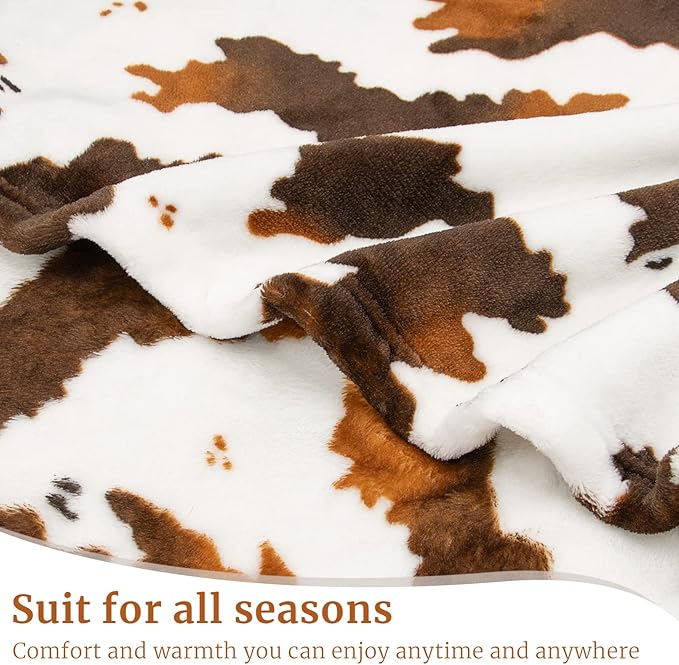 Brown Fleece Throw Blanket, Ultra Soft Warm Lightweight Microfiber Blanket, Cozy Fuzzy Plush Throw for Couch Sofa Bed, Breathable All-Season Blanket, Home Decor Travel Camping Gifts for Kids Women Men